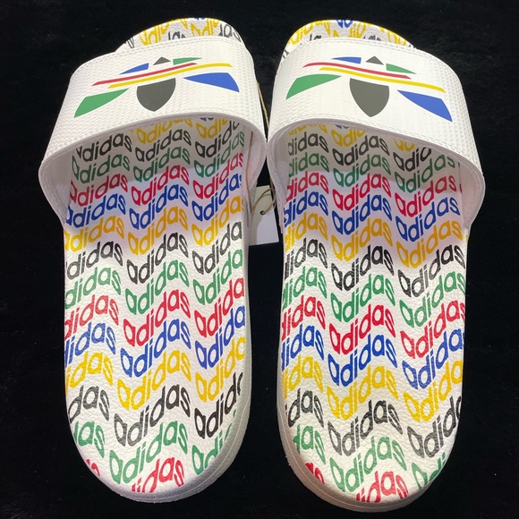 🆕 Adidas 🌈Rainbow Pride🌈 Adilette Lite SlipOn Slides, Men’s Size 10 - Picture 4 of 9